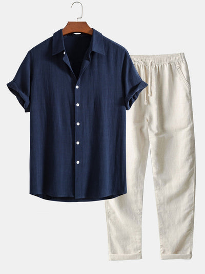 Sergio – Casual Set with Slim-Fit Polo & Tailored Ankle-Length Pants