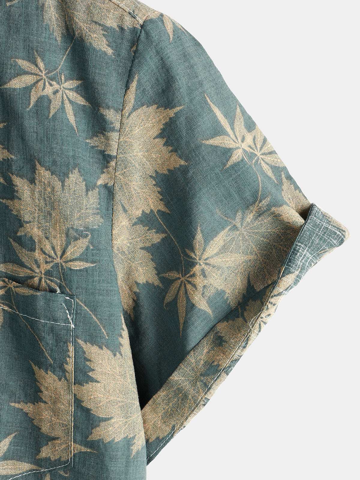 Elliott – Cotton Short Sleeve Maple Leaf Shirt with Pocket