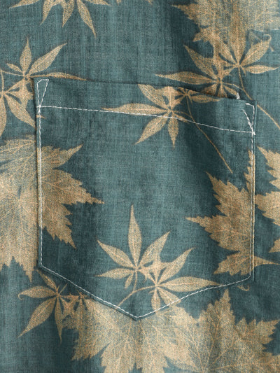 Elliott – Cotton Short Sleeve Maple Leaf Shirt with Pocket