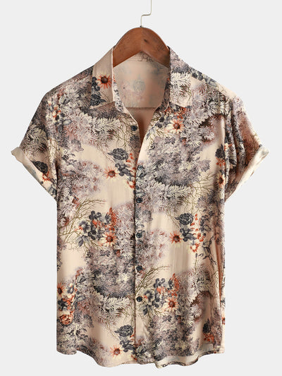 Noah – Floral Print Short Sleeve Vacation Shirt