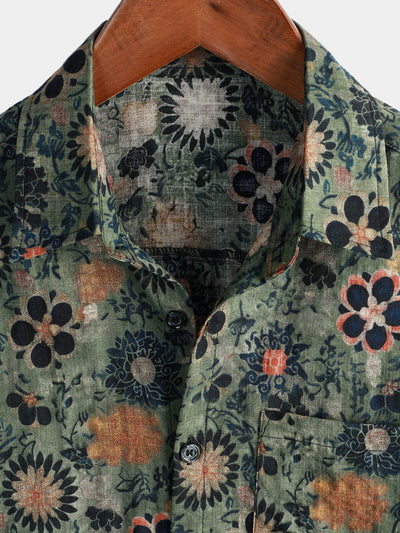 Hunter – Vintage Green Hawaiian Cotton Floral Shirt