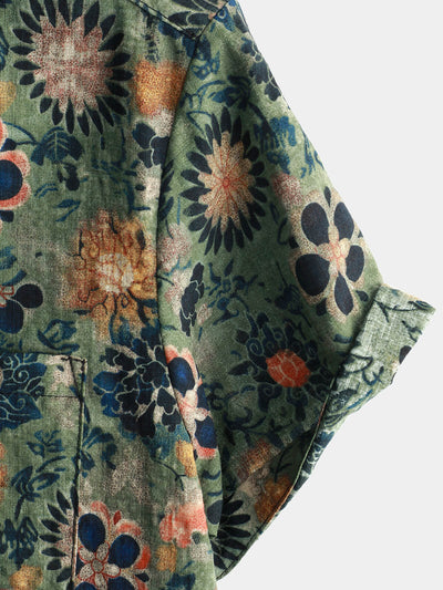 Hunter – Vintage Green Hawaiian Cotton Floral Shirt