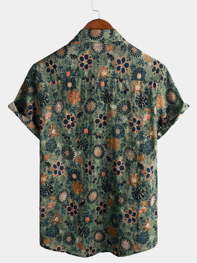 Hunter – Vintage Green Hawaiian Cotton Floral Shirt