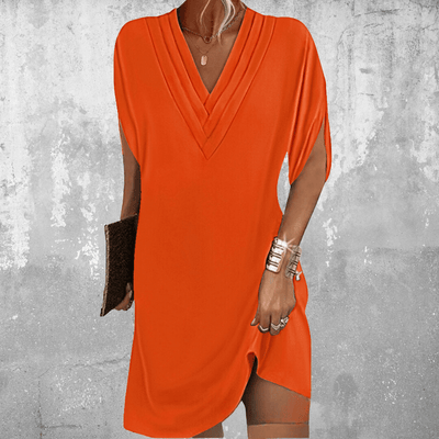 Vivienne – Elegant V-Neck Flowing Dress