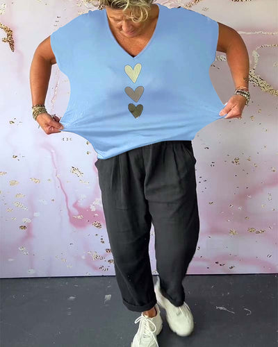 Short Sleeve V-Neck Blouse