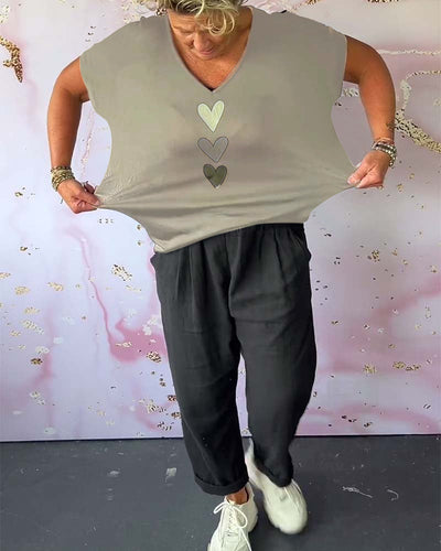 Short Sleeve V-Neck Blouse