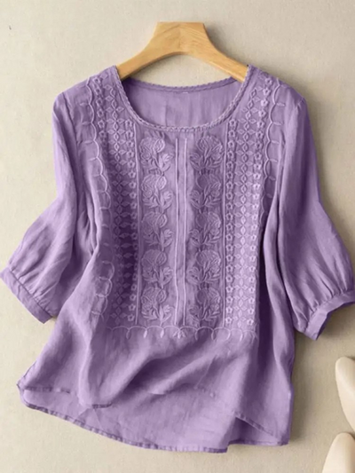 Seraphina – Embroidered Boho Blouse for Effortless Elegance