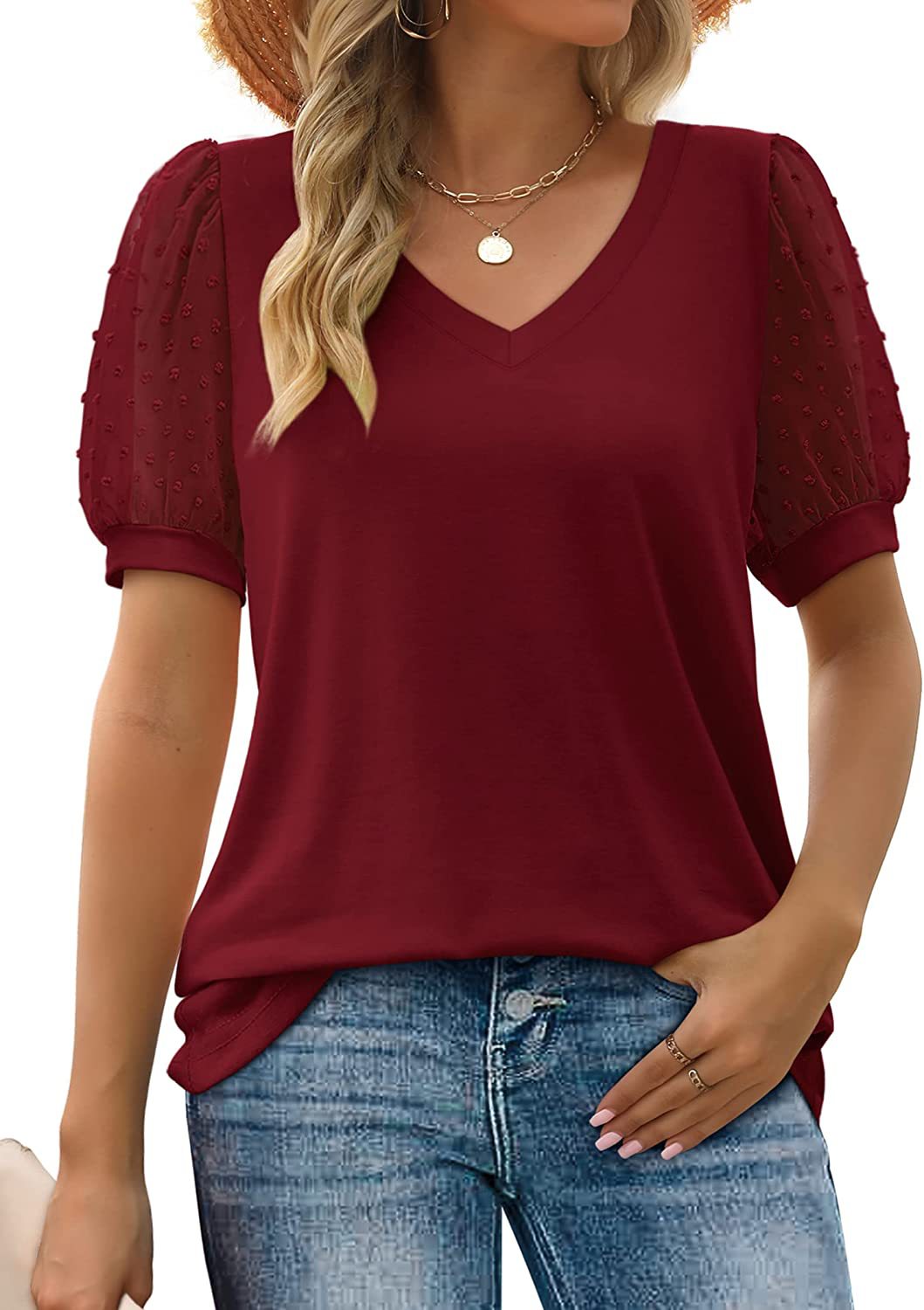 Elise – Chic V-Neck Cotton Blouse