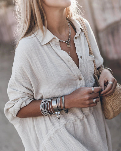 Elara – Chic Loose-Fit Shirt Dress for Effortless Style