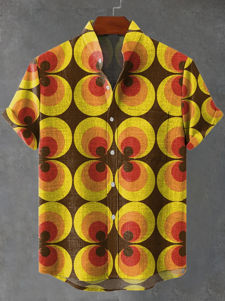 Grayson – Vintage Brown Ethnic Tribal Print Shirt with Breathable Fabric