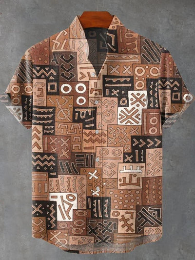 Jasper – Vintage African Ethnic Print Shirt with Lightweight Fabric