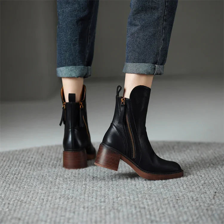 Grazia – Elegant Leather Ankle Boots with Premium Comfort & Timeless Style