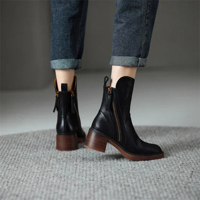 Grazia – Elegant Leather Ankle Boots with Premium Comfort & Timeless Style