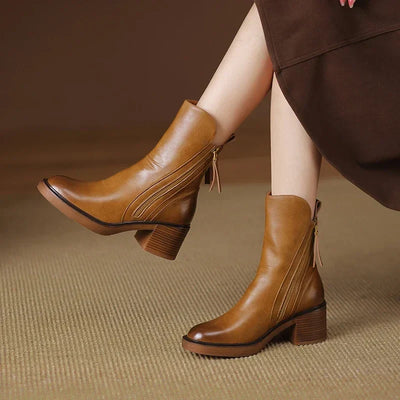 Grazia – Elegant Leather Ankle Boots with Premium Comfort & Timeless Style