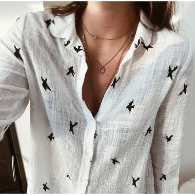 Eliana – Classic Cotton Long Sleeve Shirt for Effortless Style