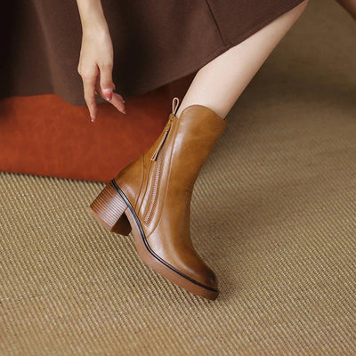 Grazia – Elegant Leather Ankle Boots with Premium Comfort & Timeless Style