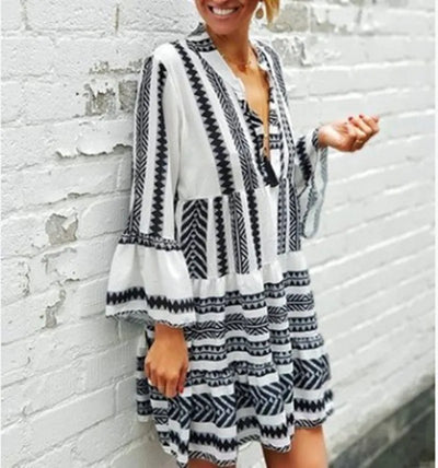 Elowen – Breezy Striped Boho Tunic Dress