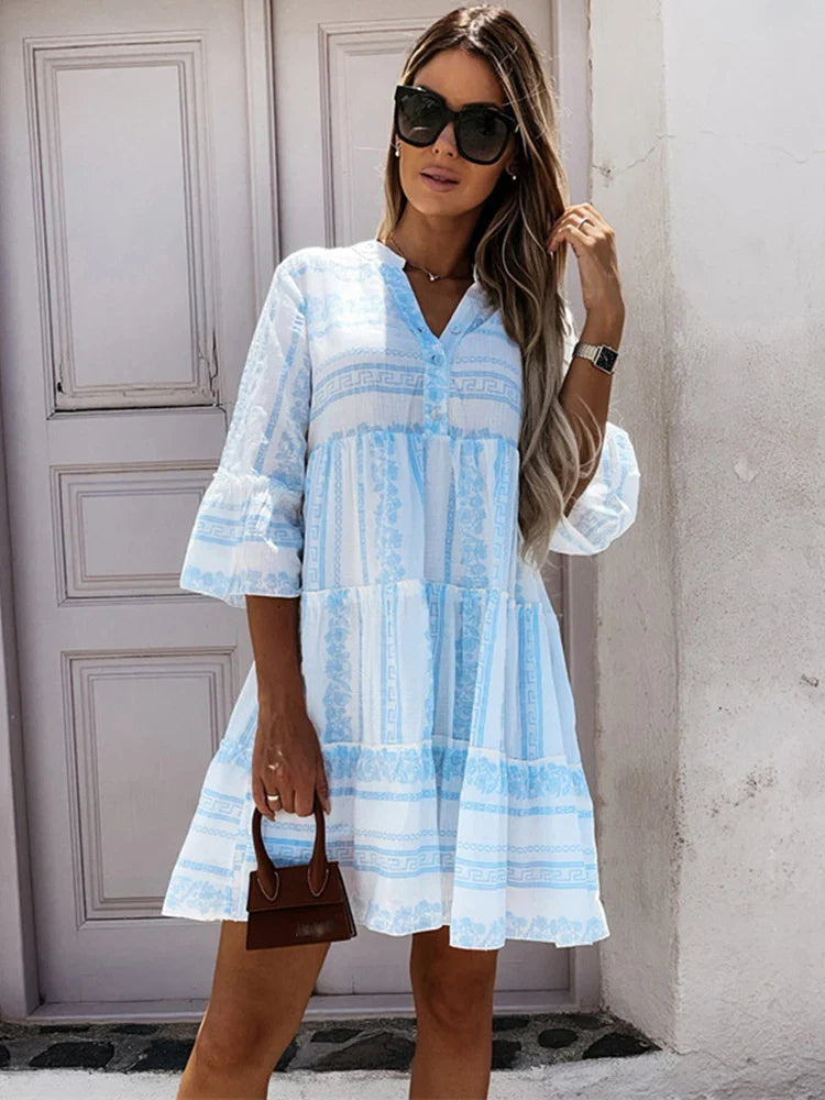 Selene – Bohemian Flowy Tunic Dress with Elegant Fit