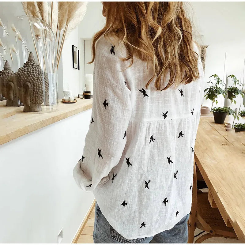 Eliana – Classic Cotton Long Sleeve Shirt for Effortless Style