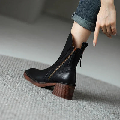Grazia – Elegant Leather Ankle Boots with Premium Comfort & Timeless Style