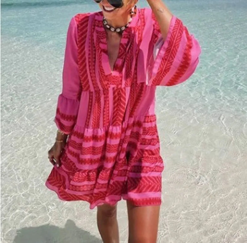 Elowen – Breezy Striped Boho Tunic Dress