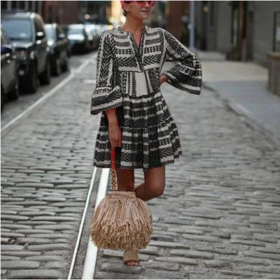 Elowen – Breezy Striped Boho Tunic Dress