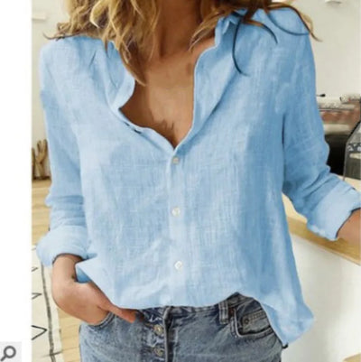Eliana – Classic Cotton Long Sleeve Shirt for Effortless Style