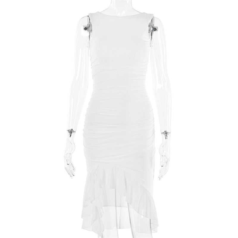 Rozz – Chic Midi Dress with Ruffles & Flattering Fit
