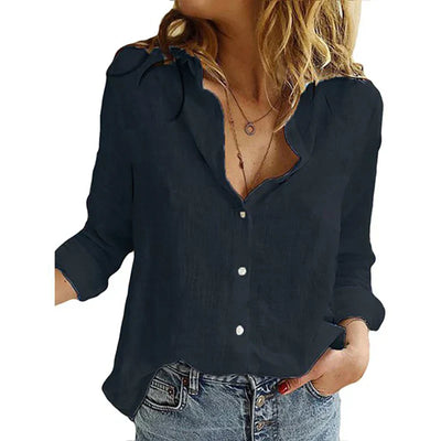 Eliana – Classic Cotton Long Sleeve Shirt for Effortless Style