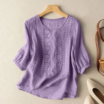 Seraphina – Embroidered Boho Blouse for Effortless Elegance