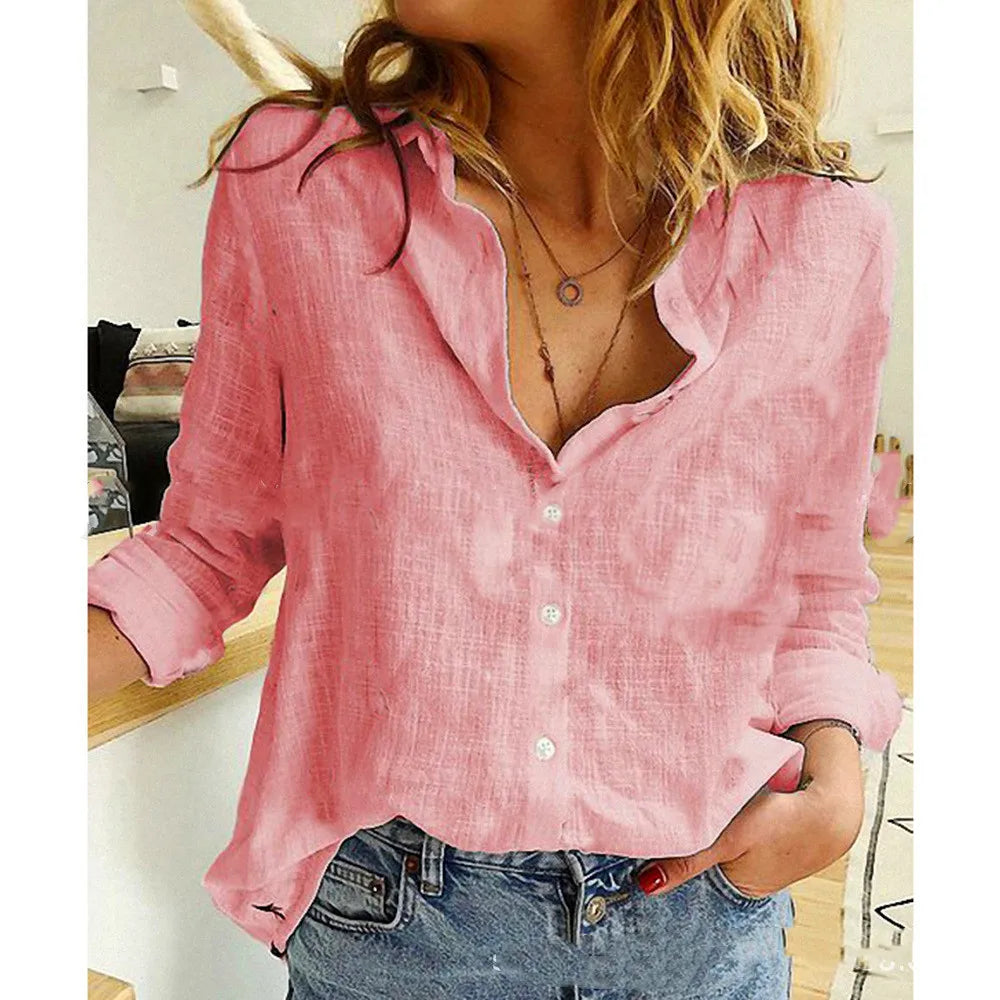 Eliana – Classic Cotton Long Sleeve Shirt for Effortless Style