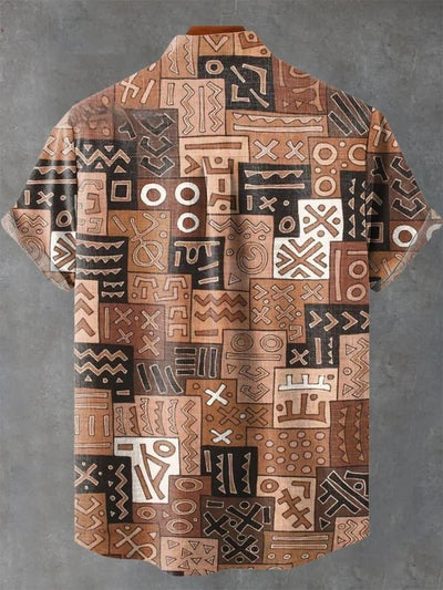 Jasper – Vintage African Ethnic Print Shirt with Lightweight Fabric
