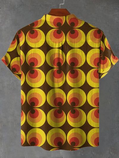 Grayson – Vintage Brown Ethnic Tribal Print Shirt with Breathable Fabric