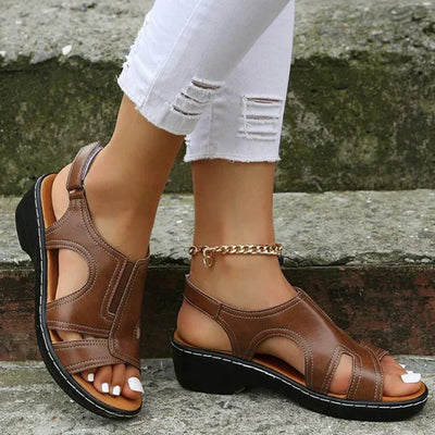 Elodie – Orthopaedic Leather Sandals with Arch Support & Pain Relief