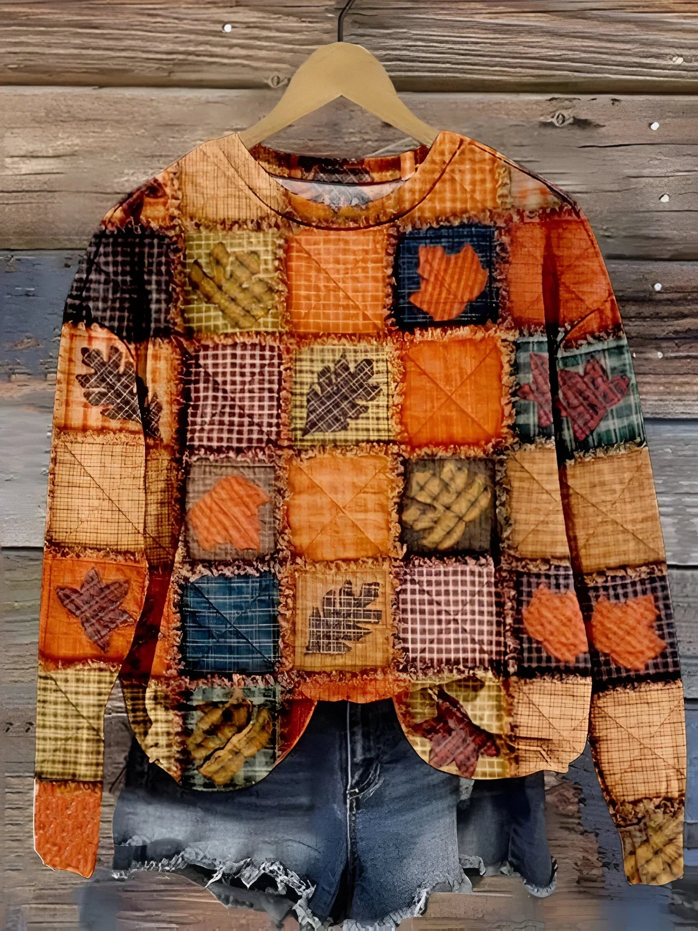 Harper – Autumn Patchwork Sweater with Cozy Warmth & Seasonal Style