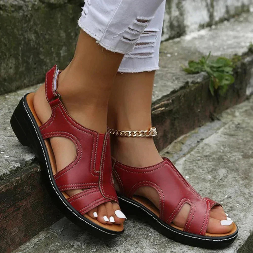 Elodie – Orthopaedic Leather Sandals with Arch Support & Pain Relief