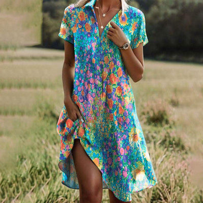 Aurora – Boho Chic Summer Dress with Floral Elegance